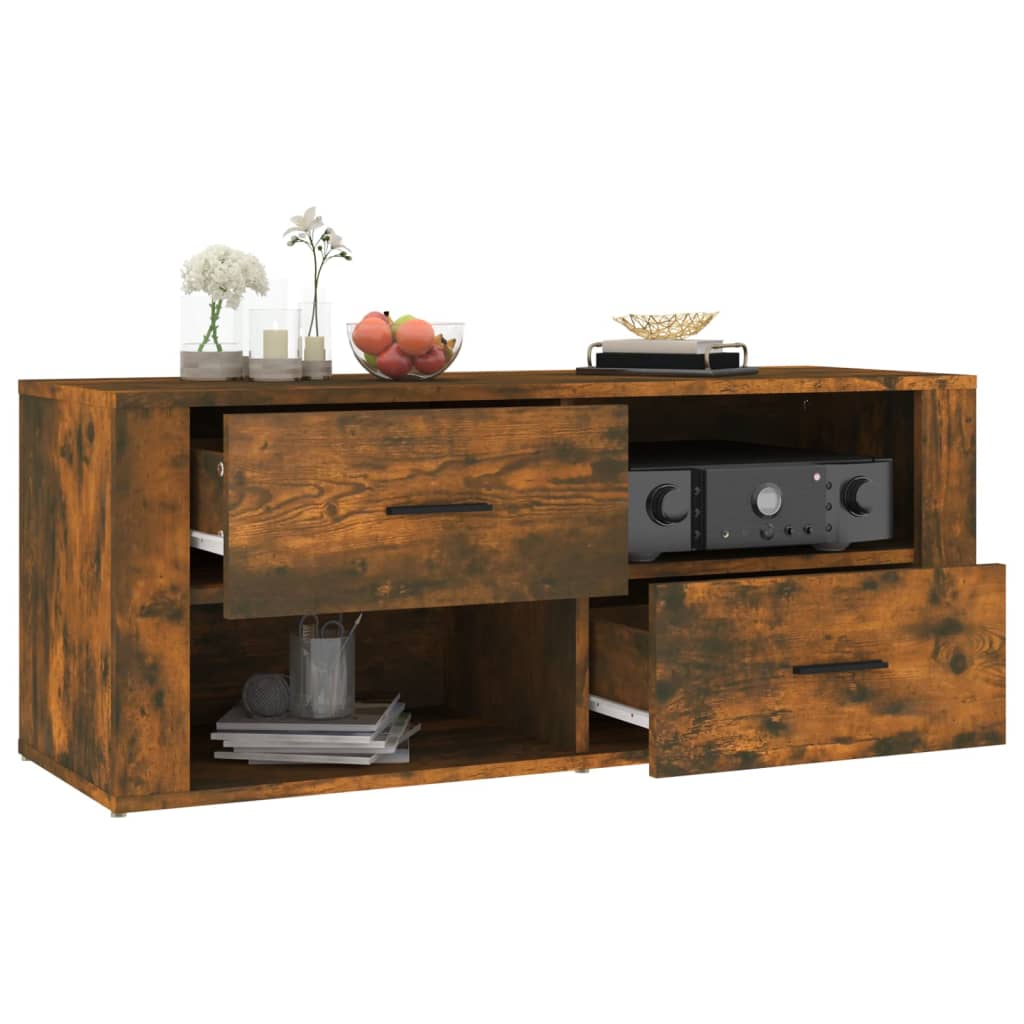 TV-møbel røget eg 100x35x40 cm træmateriale