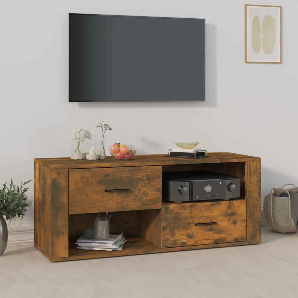 TV-møbel røget eg 100x35x40 cm træmateriale