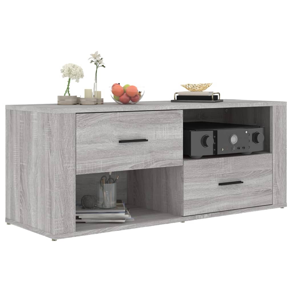TV-skab Grå Sonoma 100x35x40 cm Træ Materiale