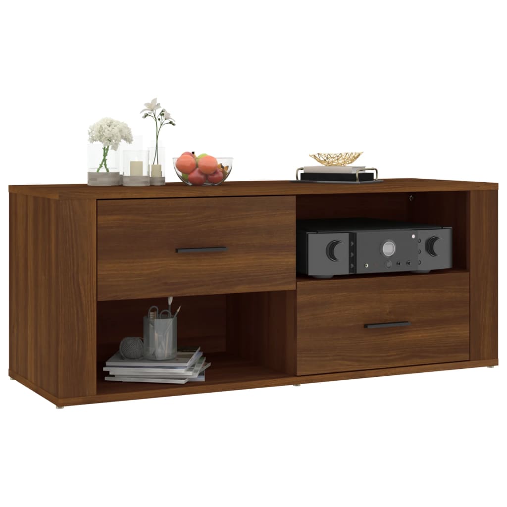 TV-skab Brun Eg Look 100x35x40 cm Træ Materiale