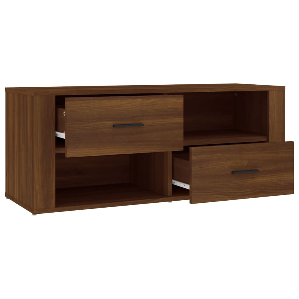 TV-skab Brun Eg Look 100x35x40 cm Træ Materiale