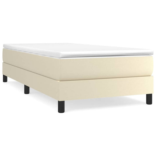 Boxspringbettgestell Creme 90x190 cm Kunstleder