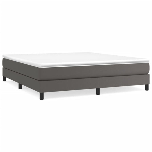 Boxspringbettgestell Grau 180x200 cm Kunstleder