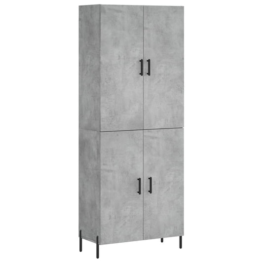 Highboard Betongrau 69,5x34x180 cm Holzwerkstoff