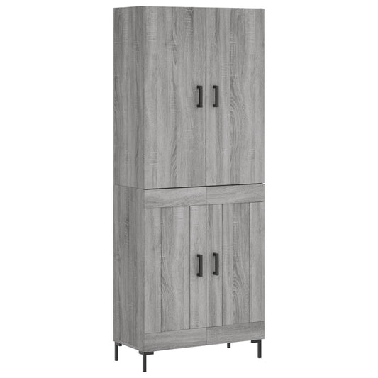 Highboard Grau Sonoma 69,5x34x180 cm Holzwerkstoff