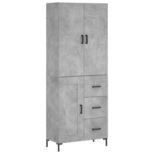 Highboard Betongrau 69,5x34x180 cm Holzwerkstoff