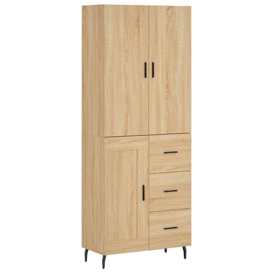 Highboard Sonoma-Eiche 69,5x34x180 cm Holzwerkstoff