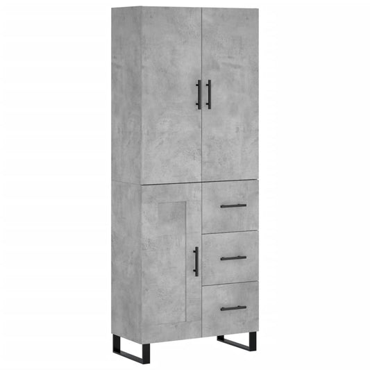Highboard Betongrau 69,5x34x180 cm Holzwerkstoff