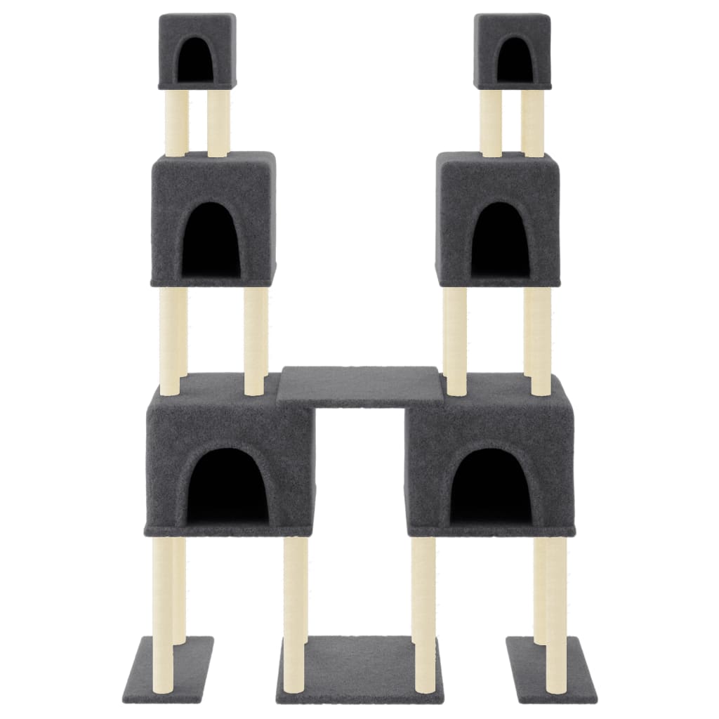 Kradsestolpe med sisal kradsestolpe mørkegrå 199 cm