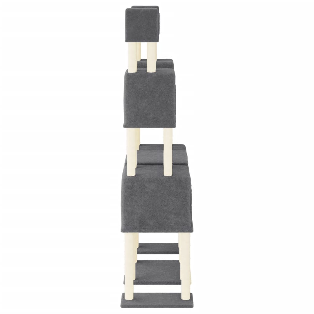 Kradsestolpe med sisal kradsestolpe mørkegrå 199 cm