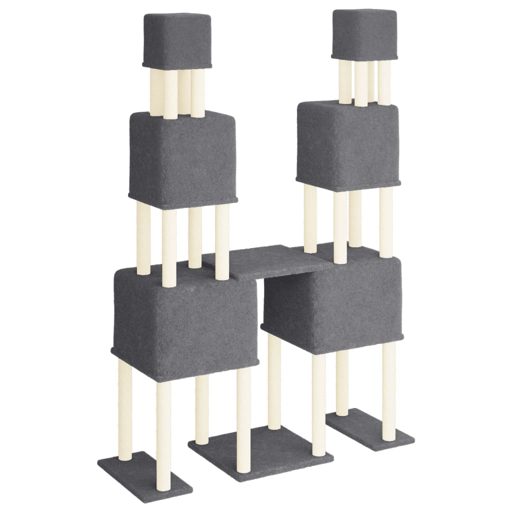 Kradsestolpe med sisal kradsestolpe mørkegrå 199 cm