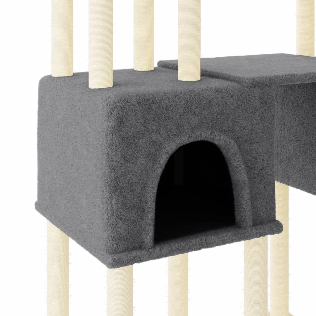 Kradsestolpe med sisal kradsestolpe mørkegrå 199 cm