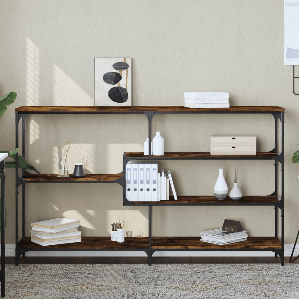 Konsolbord røget eg 160x32x95 cm træmateriale