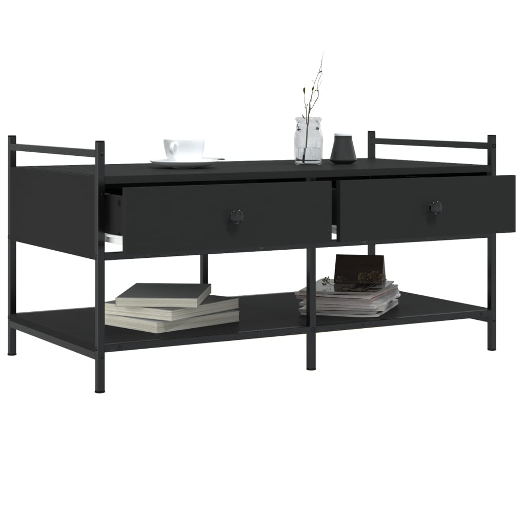 Sofabord Sort 99x50x50 cm Træ Materiale