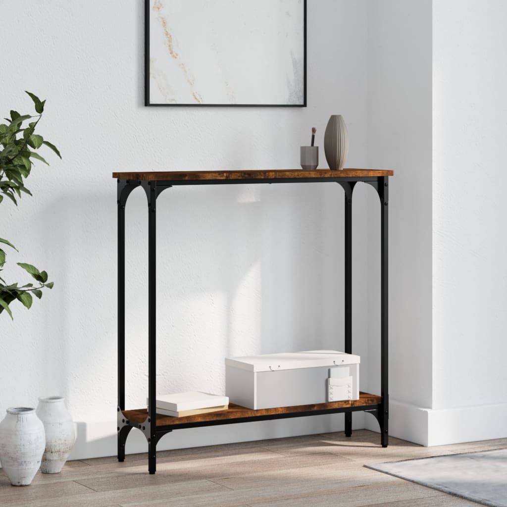 Konsolbord røget eg 75x22,5x75 cm træmateriale