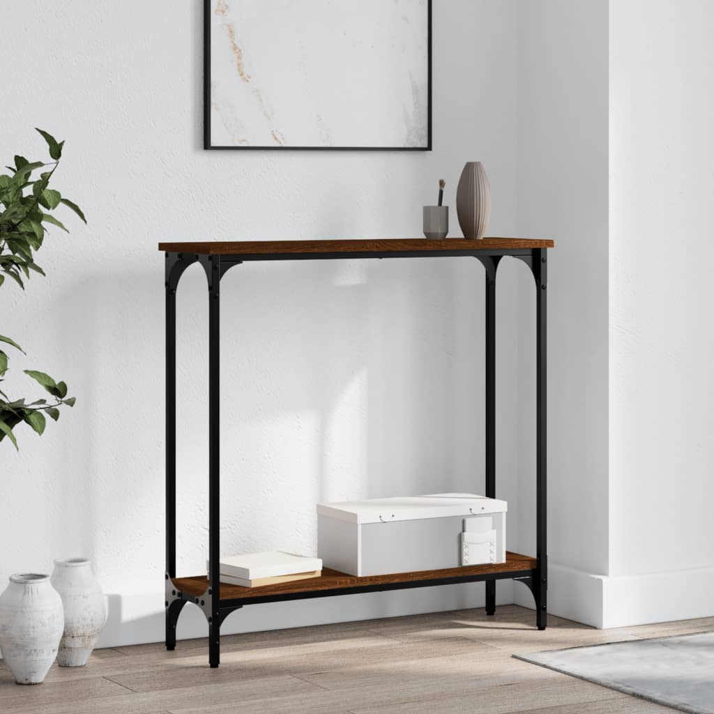 Konsolbord Brun Eg Look 75x22,5x75 cm Træmateriale