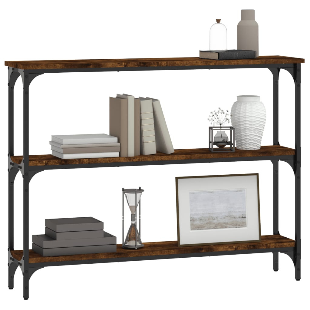 Konsolbord røget eg 100x22,5x75 cm træmateriale