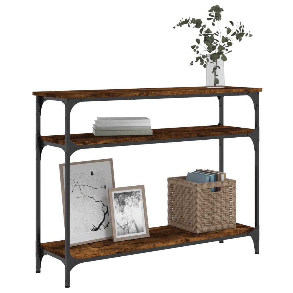 Konsolbord røget eg 100x29x75 cm træmateriale