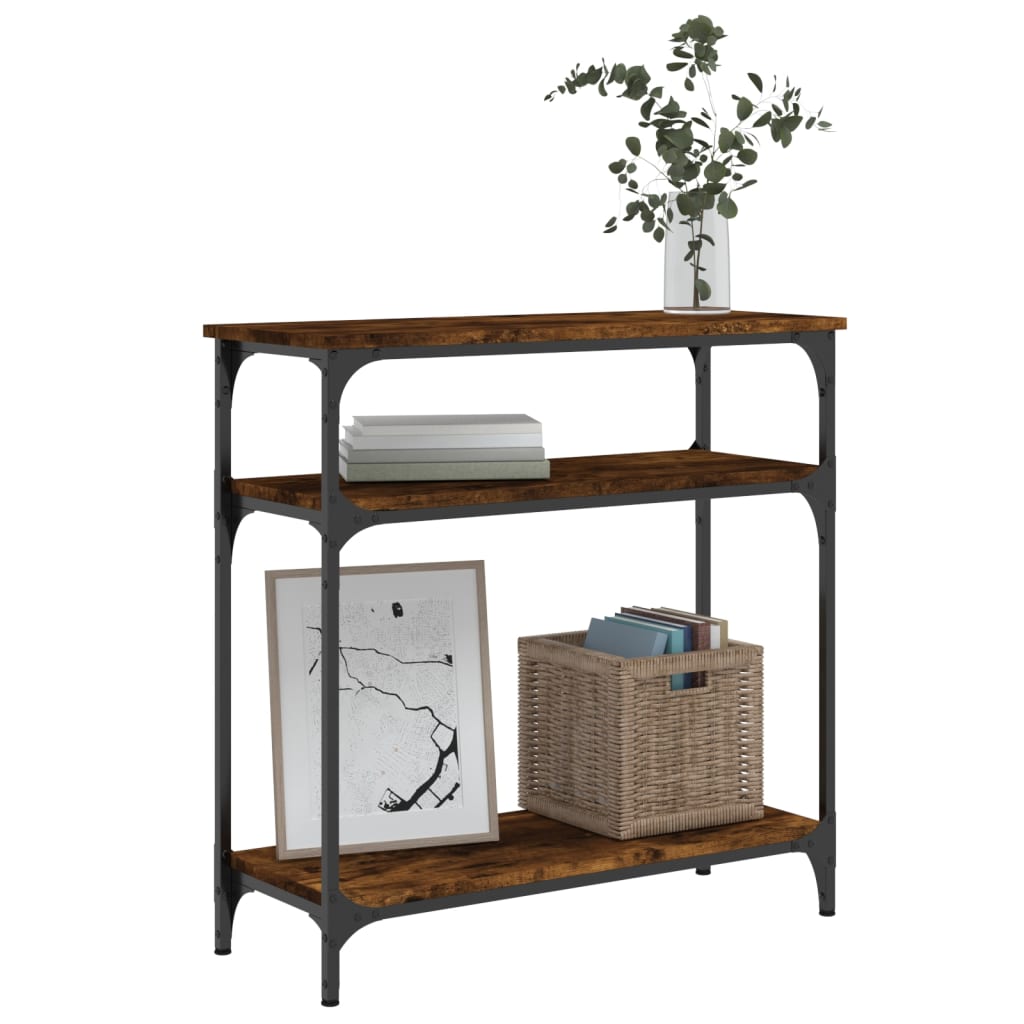 Konsolbord røget eg 75x29x75 cm træmateriale