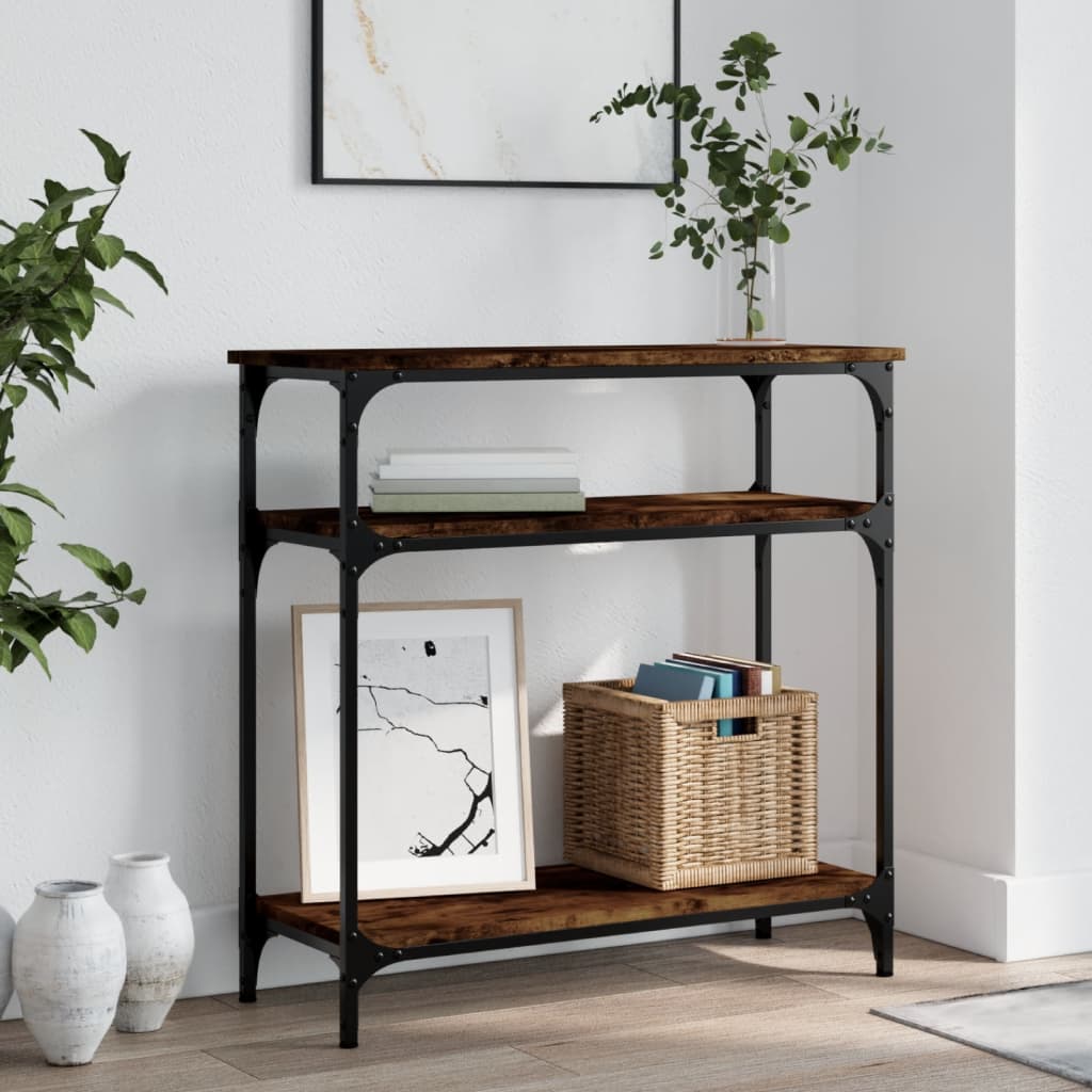 Konsolbord røget eg 75x29x75 cm træmateriale