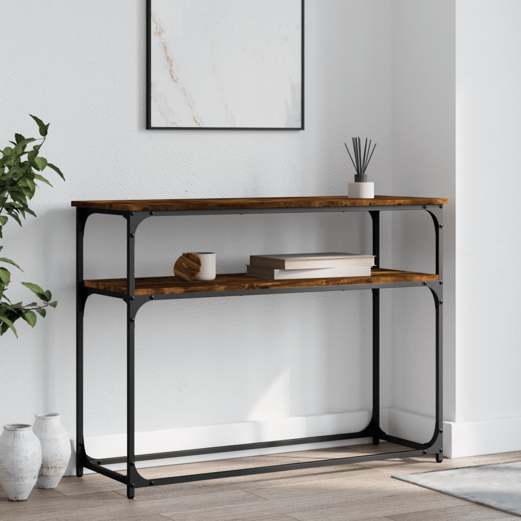 Konsolbord røget eg 100x35,5x75 cm træmateriale