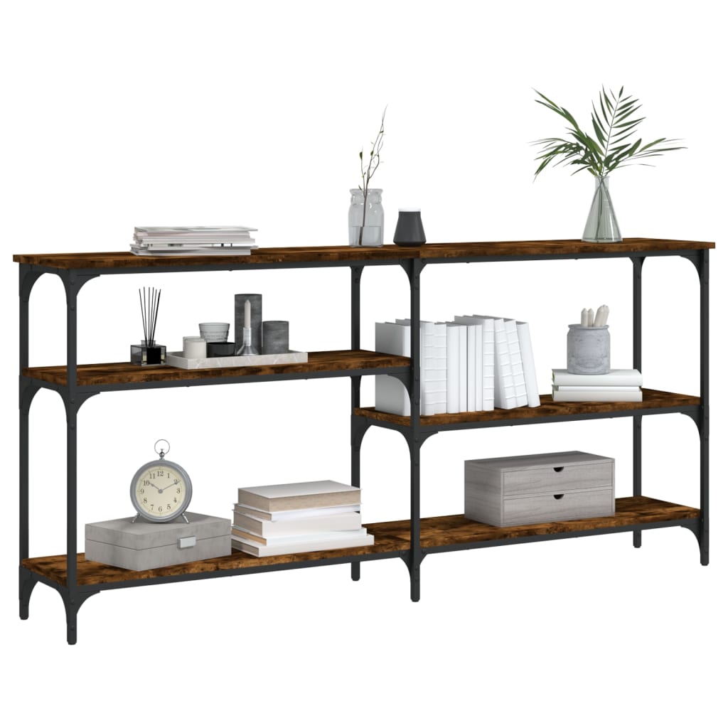 Konsolbord røget eg 160x29x75 cm træmateriale
