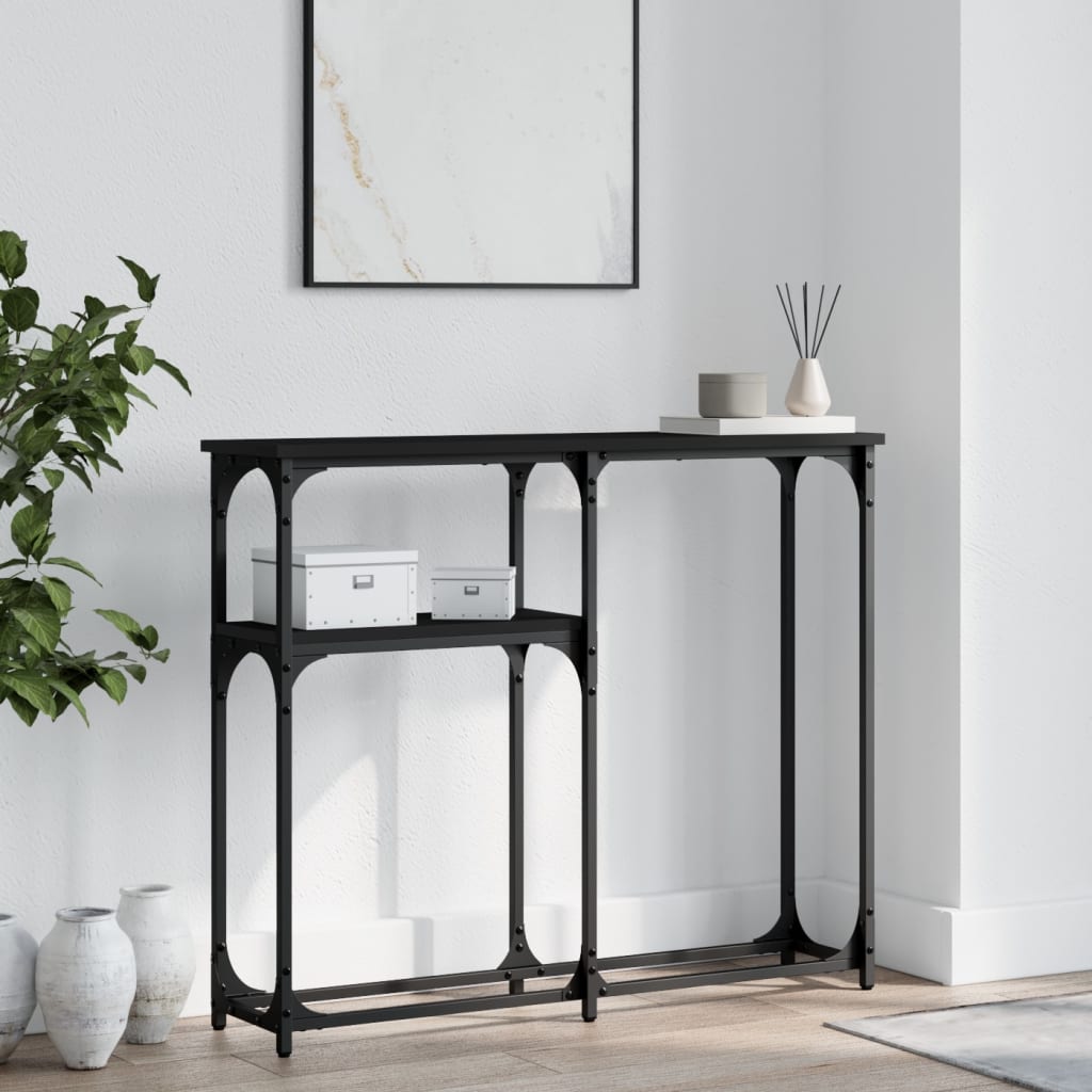Konsolbord Sort 90x22,5x75 cm Træmateriale