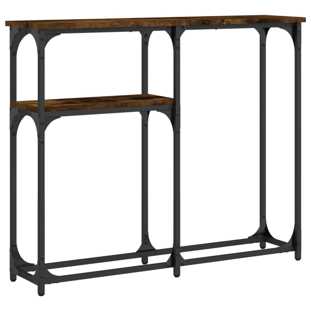Konsolbord røget eg 90x22,5x75 cm træmateriale