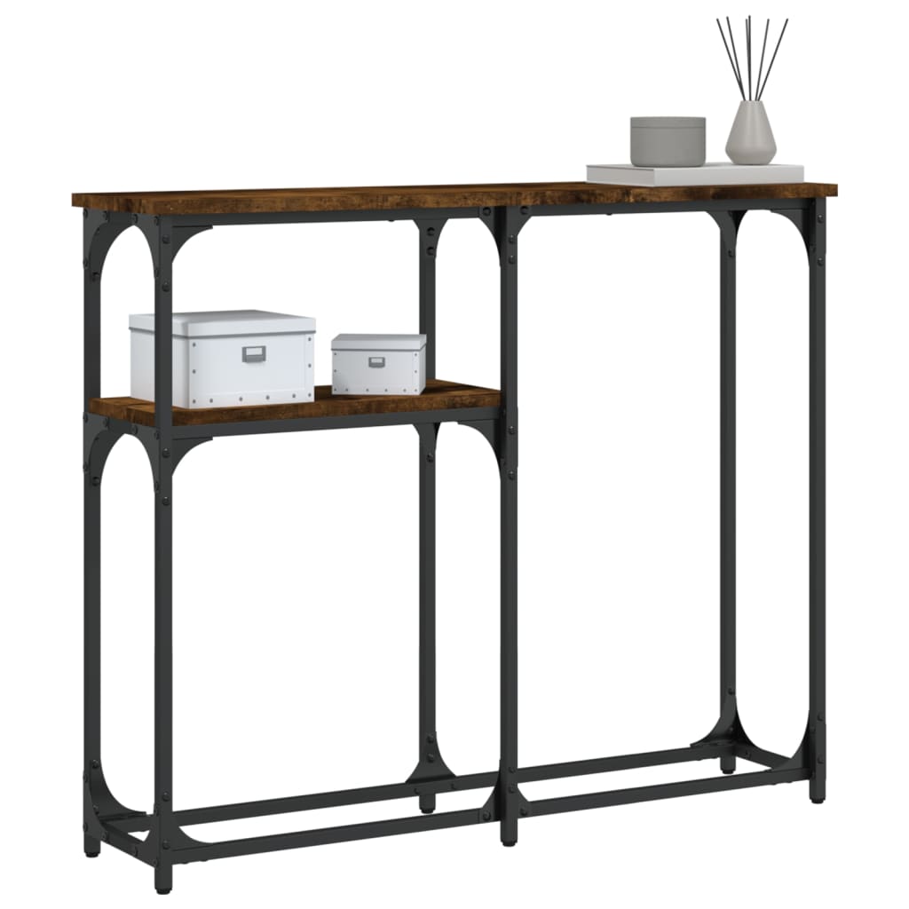 Konsolbord røget eg 90x22,5x75 cm træmateriale