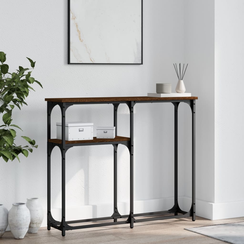 Konsolbord Brun Eg Look 90x22,5x75 cm Træmateriale