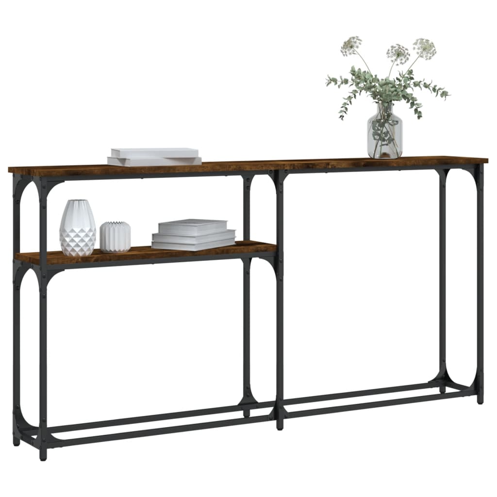 Konsolbord røget eg 145x22,5x75 cm træmateriale