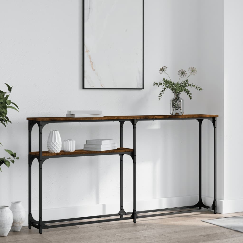Konsolbord røget eg 145x22,5x75 cm træmateriale