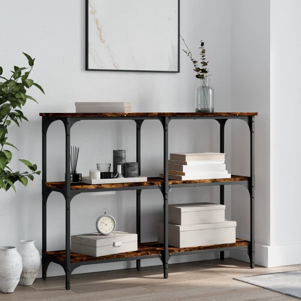 Konsolbord røget eg 100x29x75 cm træmateriale