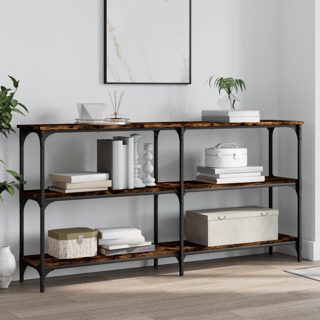 Konsolbord røget eg 150x29x75 cm træmateriale