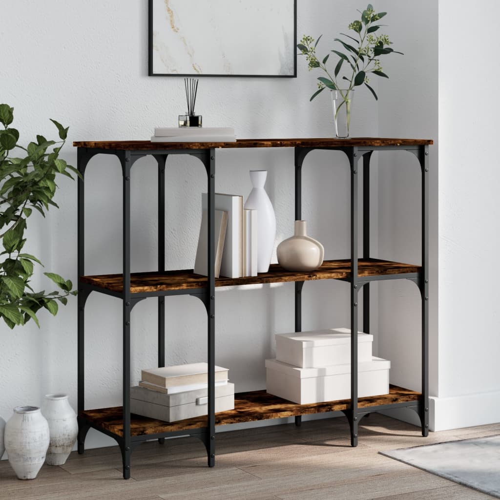 Konsolbord røget eg 102x35x90 cm træmateriale