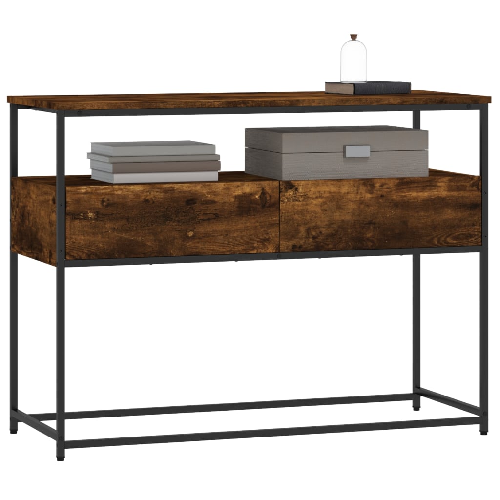 Konsolbord røget eg 100x40x75 cm træmateriale