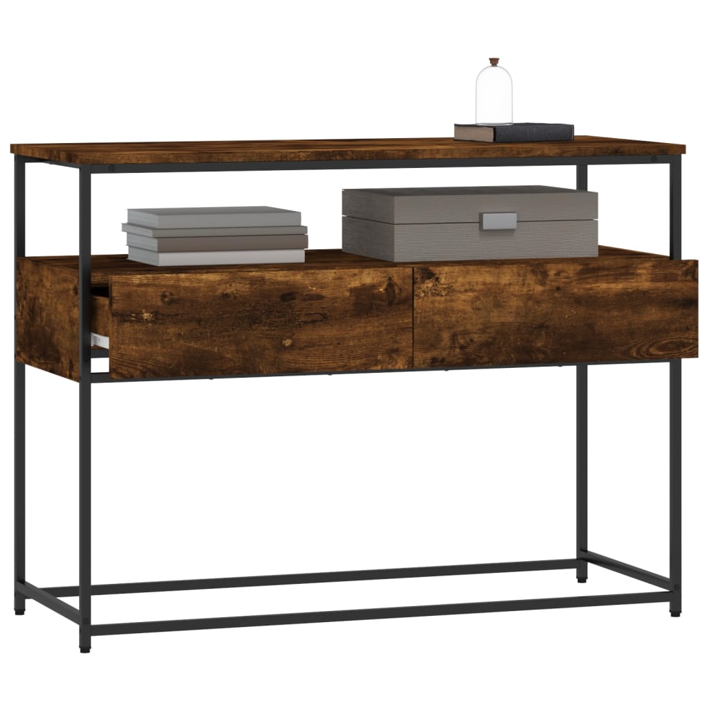 Konsolbord røget eg 100x40x75 cm træmateriale