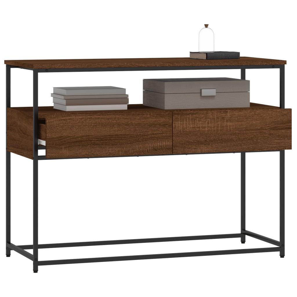 Konsolbord brunt eg look 100x40x75 cm træmateriale