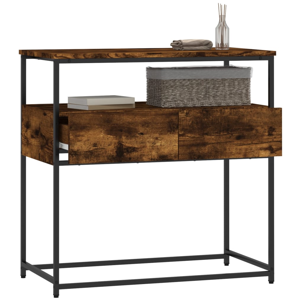 Konsolbord røget eg 75x40x75 cm træmateriale