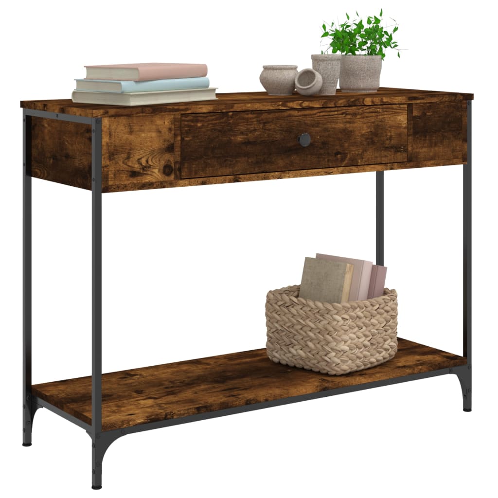 Konsolbord røget eg 100x34,5x75 cm træmateriale
