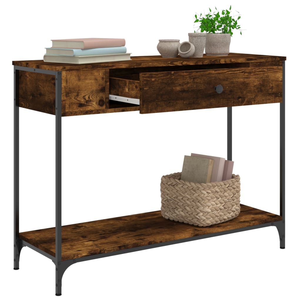 Konsolbord røget eg 100x34,5x75 cm træmateriale