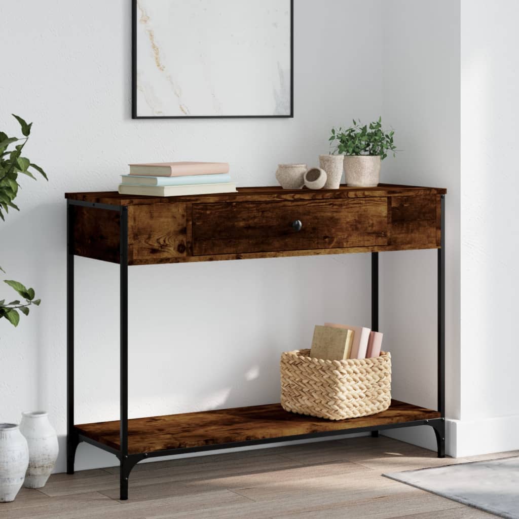 Konsolbord røget eg 100x34,5x75 cm træmateriale