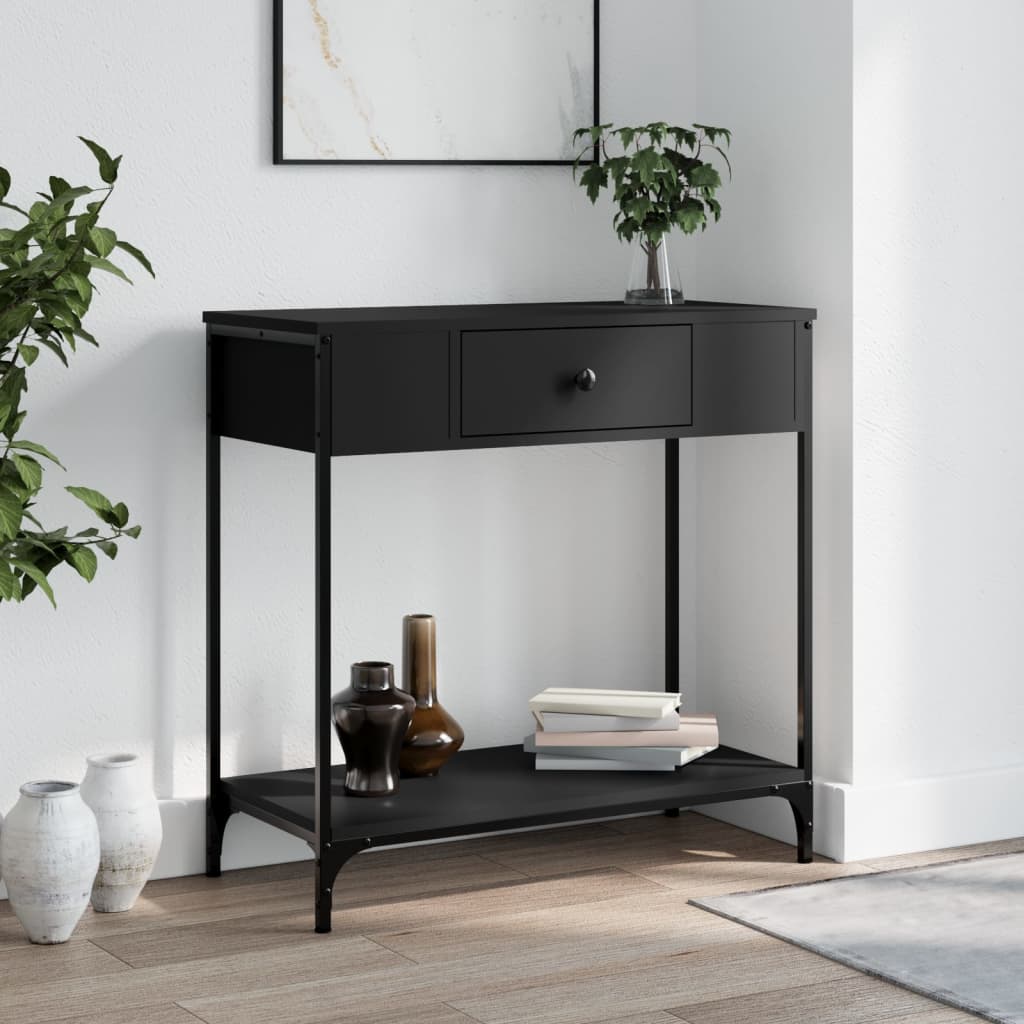 Konsolbord Sort 75x34,5x75 cm Træmateriale