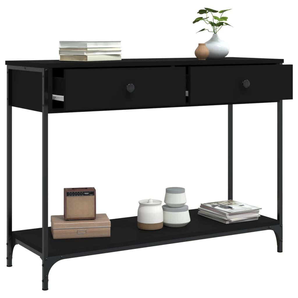 Konsolbord Sort 100x34,5x75 cm Træmateriale