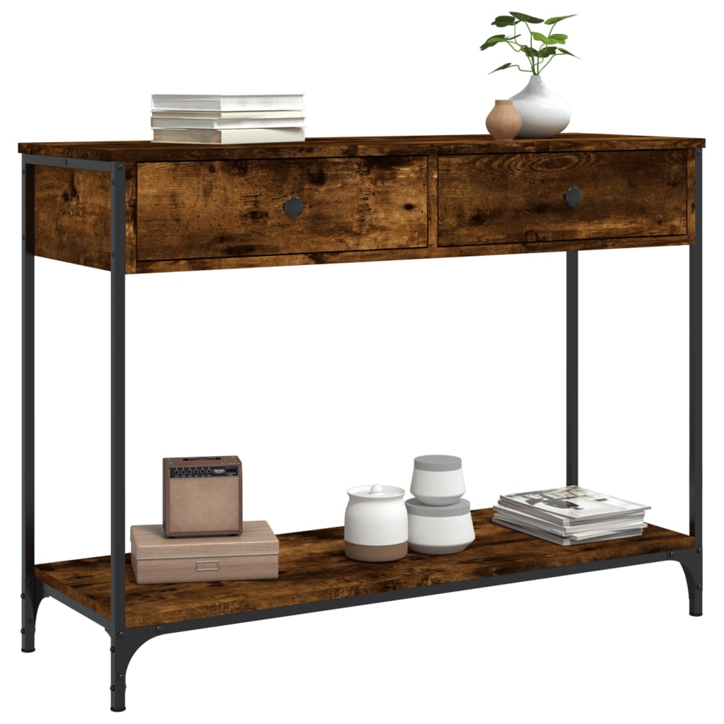 Konsolbord røget eg 100x34,5x75 cm træmateriale