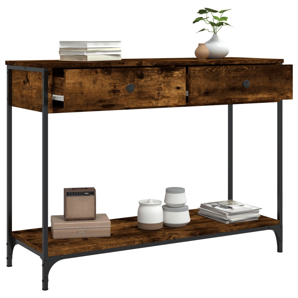 Konsolbord røget eg 100x34,5x75 cm træmateriale