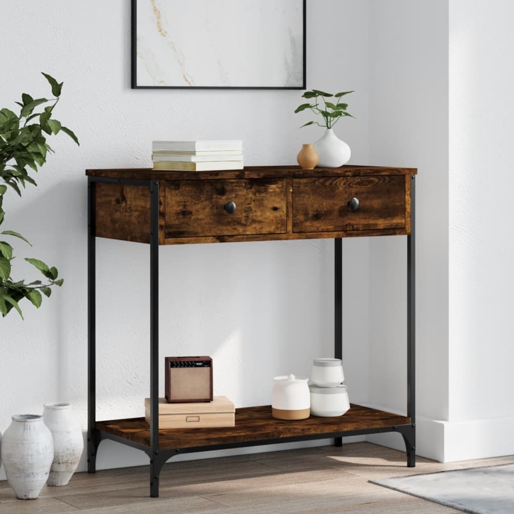 Konsolbord røget eg 75x34,5x75 cm træmateriale