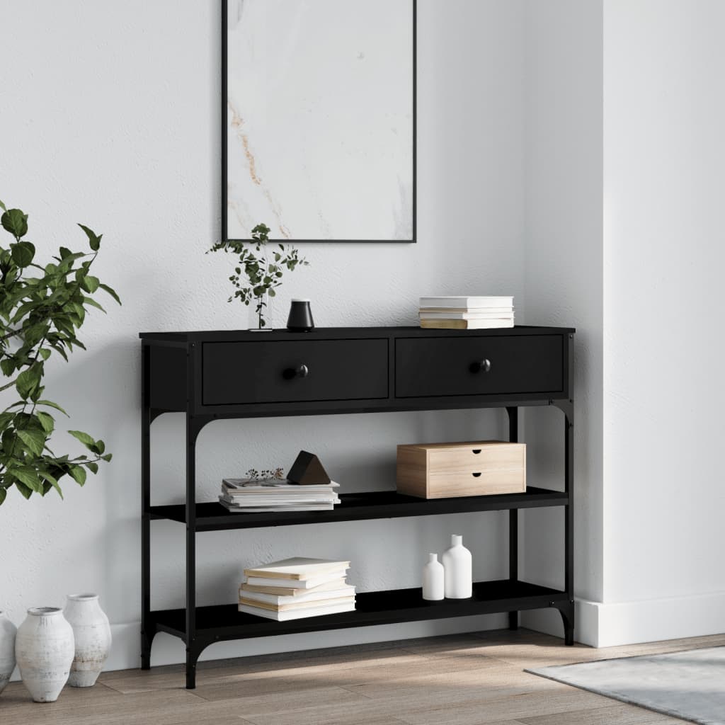 Konsolbord Sort 100x25x75 cm Træmateriale