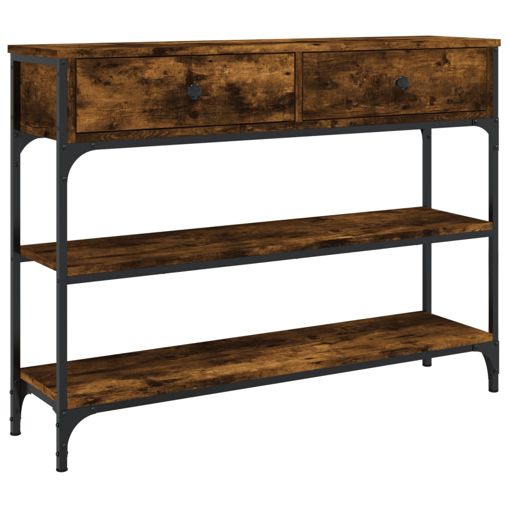 Konsolbord røget eg 100x25x75 cm træmateriale