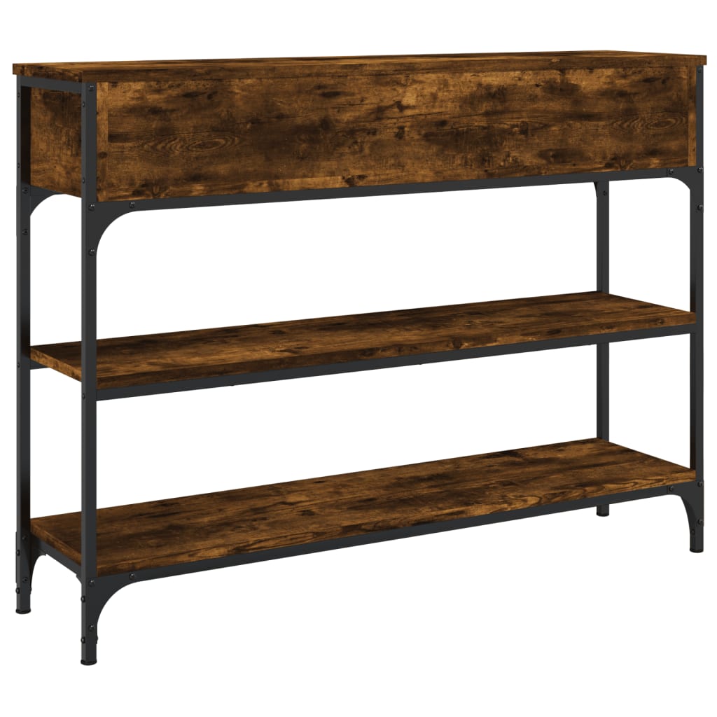 Konsolbord røget eg 100x25x75 cm træmateriale